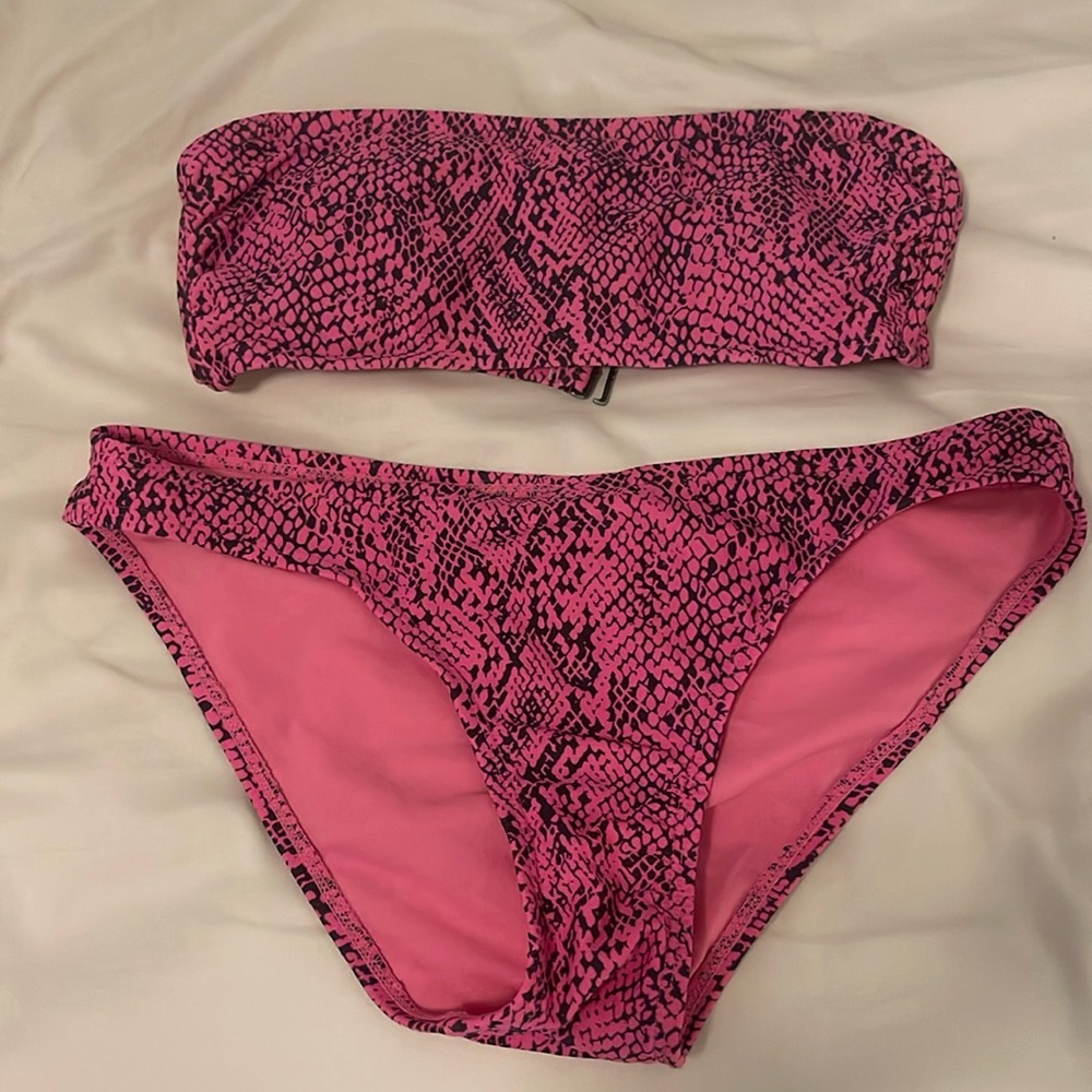 Pink Snake Print Bikini
